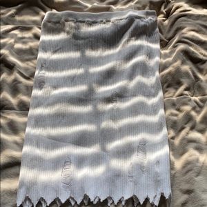 Distressed, white skirt